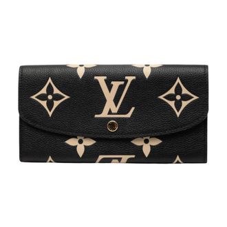 Louis Vuitton Pre-owned Printed Leather Wallet - Dames - Pre-owned - Zwart - Maat: ONE Size Leer