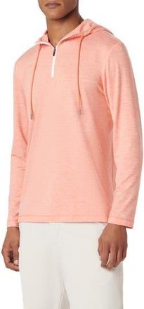 Bugatchi Quarter Zip Performance Hoodie in Coral at Nordstrom Rack, Size Xx-Large