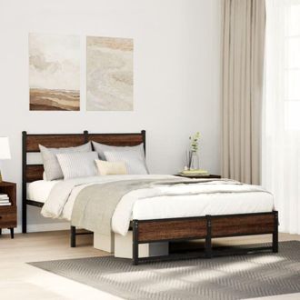 vidaXL Giroletto senza Materasso in Metallo Rovere Marrone 120x200 cm - Vidaxl