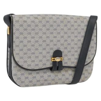 Gucci Pre-owned Cross Body Bags, female, Blue, Size: ONE SIZE Pre-owned Vintage Micro Small GG Canvas Shoulder Bag