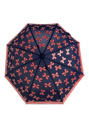 Moschino Folding Umbrella With Print, Unisex, Navy Blue