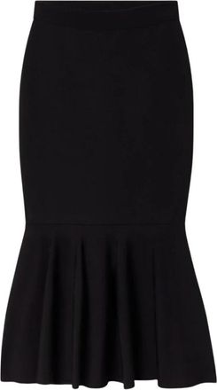 Stella McCartney Compact Knit Flared Midi Rok - Dames - Midirokken - Zwart - S - Polyester - Rokken