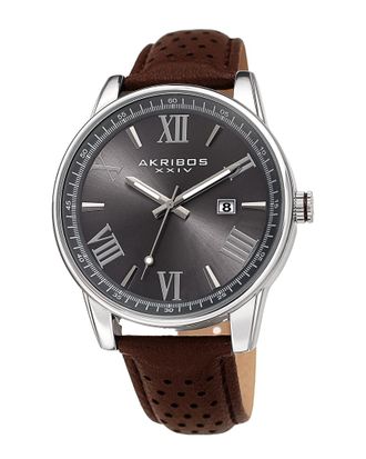Akribos XXIV Akribos Xxiv Mens Leather Watch