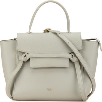 Celine Pre-owned Womens Belt Bag Mini Knotted Calfskin - Light Grey Leather - One Size