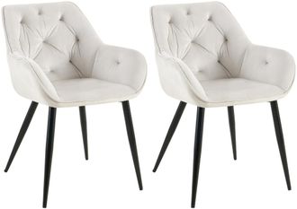 Clp Clp - Set De 2 Sillas Para Sal&oacute;n Cassis En Terciopelo Gris Claro Terciopelo
