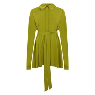 Alberta Ferretti Elegant Shirt with Belt - female - Alberta Ferretti - Shirts - Green - XL - Blouses & Shirts