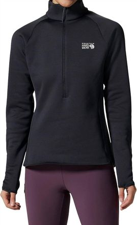 Mountain Hardwear Polartec Power Stretch Pro 1/4 Zip Jacket In Dark Storm