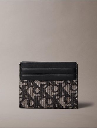 Calvin Klein Womens Allover Monogram Card Case - Black