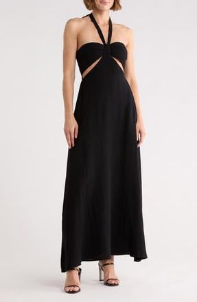 LBLC The Label Dakota Cutout Halter Dress in Black at Nordstrom Rack, Size X-Small