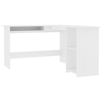 Berkfield Home L-Shaped Corner Desk White 120x140x75 cm Engineered Wood | Size: 120 x 140 x 75 cm
