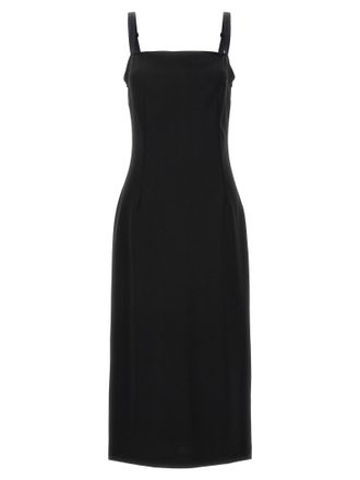 Dolce & Gabbana Black Viscose Midi Womens Dress