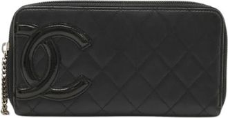 Chanel Pre-owned Wallets, female, Black, Size: ONE SIZE Pre-owned Vintage Long Wallet (Cambon Ligne Bi-fold)