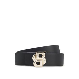 BOSS Reversible Italian-leather belt with Double B monogram