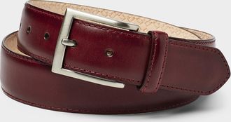 LEYVA Mens Burgundy leather belt