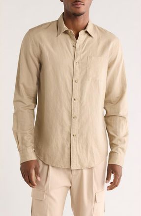 Vince Classic Fit Linen Blend Button-Up Shirt in River Sand at Nordstrom Rack, Size Xx-Large
