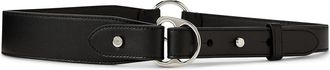 Lauren Ralph Lauren Equestrian D-Ring Leather Belt Womens Belts Black : MD