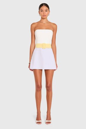 Amanda Uprichard Fae Romper In Ivory Jasmine