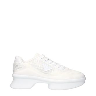 Prada White Fabric Athletic Womens Sneakers