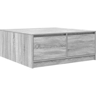 vidaXL Mesa De Centro Con Cajones Sonoma Gris 100x100x40 Cm Vidaxl