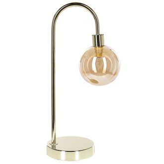Beliani Beliani - L&aacute;mpara De Mesa De Metal Dorado 41 Cm Pantalla Vidrio Escritorio Ramis
