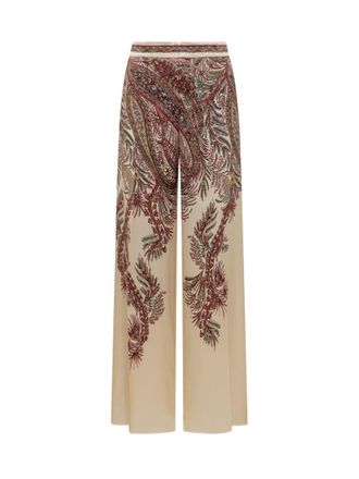 Etro Beige Loose Flat Front Pants