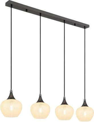 Globo Lighting Globo Maxy Lámpara colgante de techo tipo barra, color bronce, pantalla de cristal transparente, 4 bombillas E27