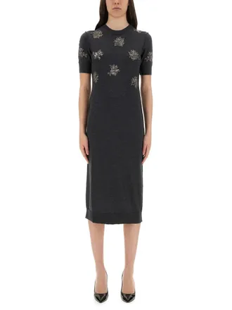 Fendi Wool Dress With Embroidery