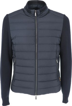 Moorer Quilted Padded Casual Jacket With Ribbed Details