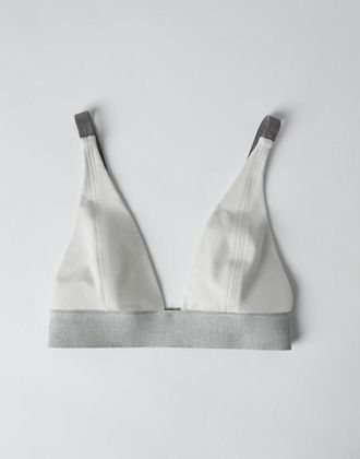 Brunello Cucinelli Off White Stretch Bralette, Size X-Small