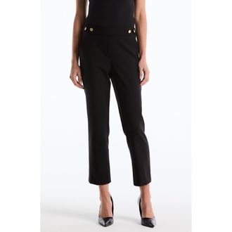 Shelli Segal Tab Detail Straight Leg Pants in Black at Nordstrom Rack, Size 14