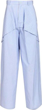 Loewe Paulas Ibiza Wide-leg Broek - Dames - Wijde Broeken - Blauw - 2XS - Katoen - Broeken