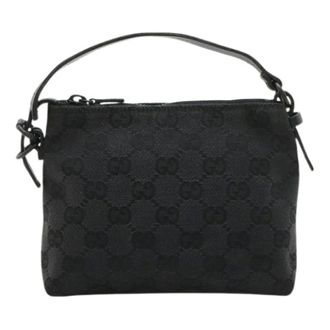 Gucci Pre-owned Mini Bags, female, Black, Size: ONE SIZE Pre-owned GG Canvas Pouch