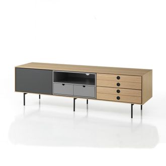 Oresteluchetta Aparador mueble tv efecto madera acabado roble cm. L.170 p.40 h.51