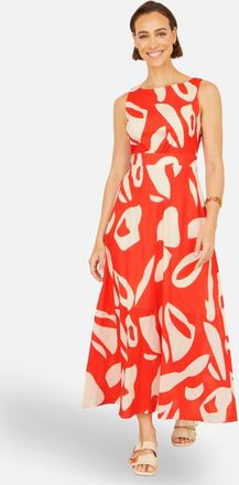Yumi Cotton Abstract Print Maxi Dress in Orange at Nordstrom, Size 12