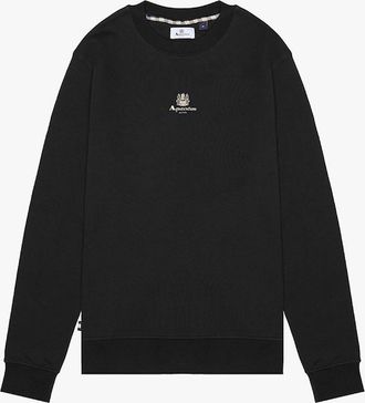 Aquascutum Mens Aquascutum Centered Logo Sweatshirt - Black - Size: 40