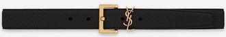 Saint Laurent Cassandre Leather Belt