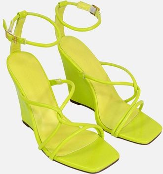 XY London Womens XY London Womens/Ladies Ankle Strap Wedge Sandals - Green - Size: 5