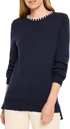 Nic+Zoe Nic+Zoe Petite Cashmere-Blend Blanket Stitch Sweater