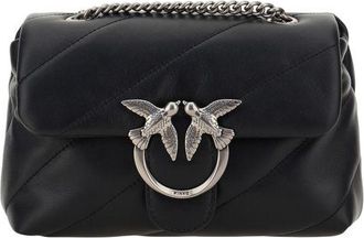 Pinko Black Calf Leather Bos Taurus Shoulder Womens Bag