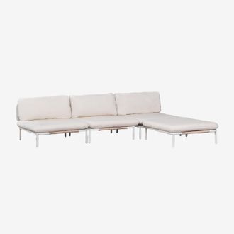 Sklum Sof&aacute; Modular De Jard&iacute;n De 3 Piezas Y Puff En Acero Roubly Sklum