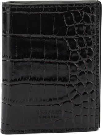 Tom Ford Crocodile Effect Folding Card Holder