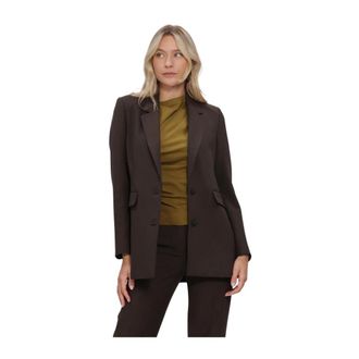 Selected Slfrita LS Relaxed Blazer - Dames - Jassen - Bruin - Maat: L Poliester
