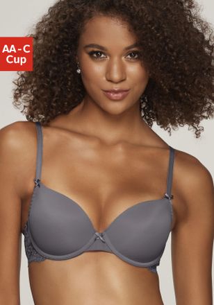 Nuance Schalen-BH NUANCE, Damen, Gr. 70, Cup C, grau, Spitze, Obermaterial: 85% Polyamid, 15% Elasthan, BHs Schalen-BH, im R&uuml;cken aus Spitze, Cups aus Microt
