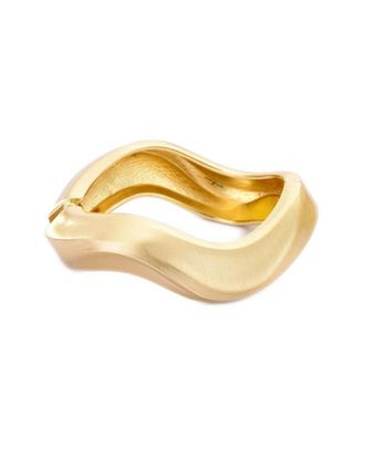 Adornia Adornia Plated Wavy Chunky Bangle Bracelet
