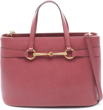 Gucci Pink Leather Handbag Tote Bag (Pre-Owned)