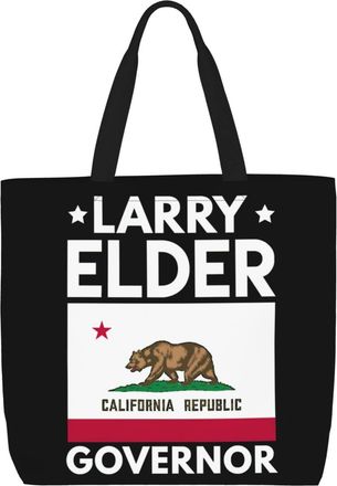 Generic Women Handbag Larry Elder For Governor Tote Bag Fashion Retro Beach Travel Bags, For Wedding, Gym, Daily, Swim, Christmas