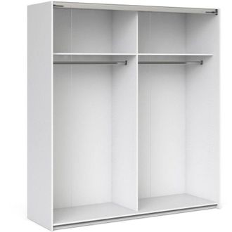 Dmora Guardaroba Grande Isabeau, Armadio Camera da Letto 2 Ripiani, Appendiabiti, 59x200h cm Bianco