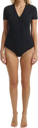 Maison Common Essential Cotton Bodysuit Tee In Black