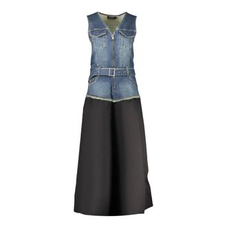 Desigual Kleedjes, Dames, Zwart, XL, Katoen, Gigi Long Dress