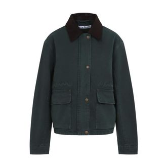 Acne Studios Giacca in Tela Lavata - - Jackets - Donna - Verde - XS